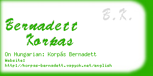 bernadett korpas business card
